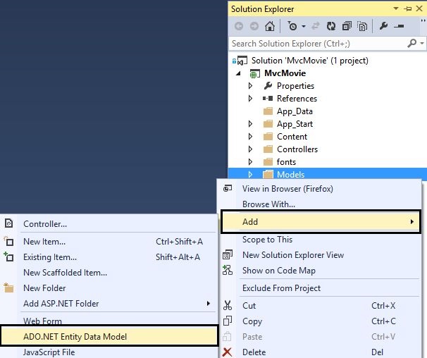 Adding Entity Data Model